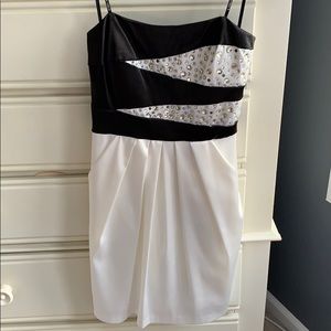 White and black dress